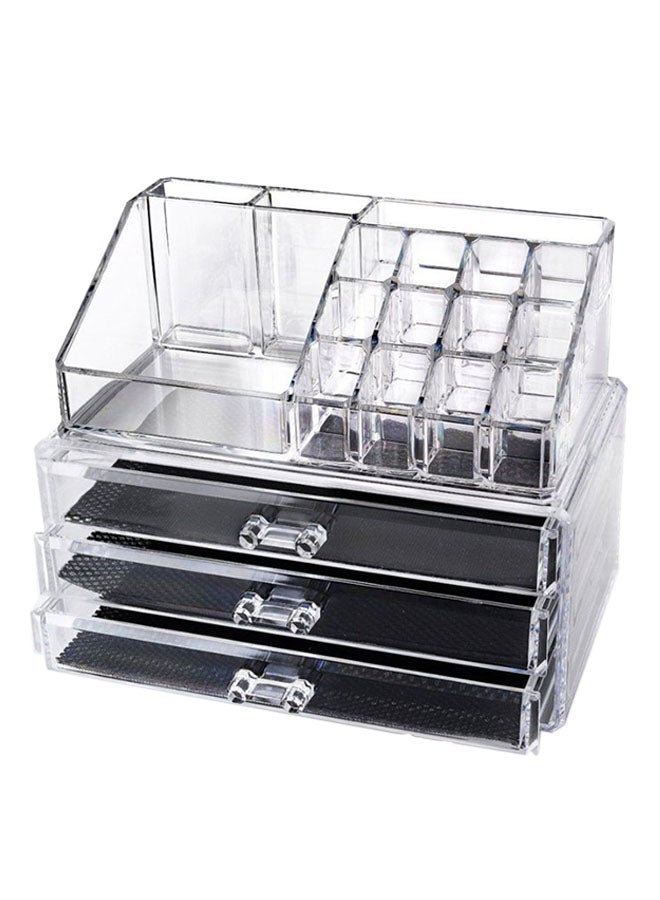 منظم مستحضرات التجميل شفاف