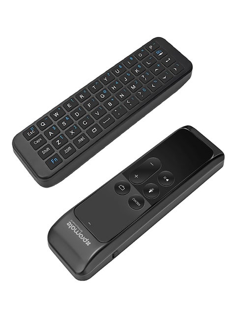 Apple TV Remote Keyboard, Portable Bluetooth Wireless Mini Keyboard with Comfortable Silent Intuitive Keys and Protective Frame for Type, Search, Apple TV 4k, Apple TV 4, SiriKeyboard Black