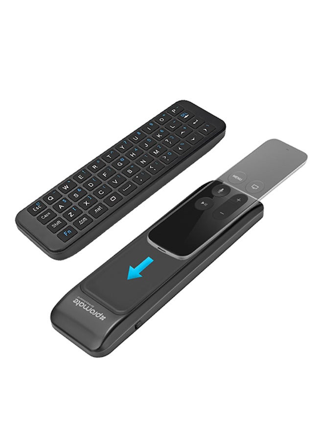 PROMATE - Apple TV Remote Keyboard, Portable Bluetooth Wireless Mini Keyboard with Comfortable Silent Intuitive Keys and Protective Frame for Type, Search, Apple TV 4k, Apple TV 4, SiriKeyboard Black - Image 1