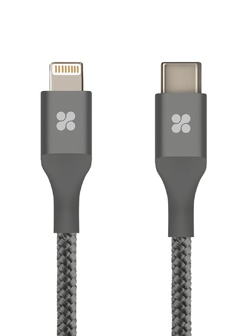 USB Type-C to Lightning Cable, Heavy Duty Nylon Braided 2.4A Type-C to Lightning Sync and Charging Cable with Android OTG Support for MacBook Pro, iPhone X, 8, 8 Plus, Samsung Note 8, S8, S8 Plus Grey