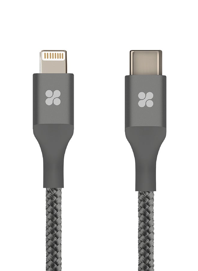 USB Type-C to Lightning Cable, Heavy Duty Nylon Braided 2.4A Type-C to Lightning Sync and Charging Cable with Android OTG Support for MacBook Pro, iPhone X, 8, 8 Plus, Samsung Note 8, S8, S8 Plus Grey