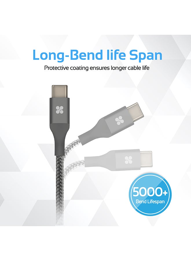 USB Type-C to Lightning Cable, Heavy Duty Nylon Braided 2.4A Type-C to Lightning Sync and Charging Cable with Android OTG Support for MacBook Pro, iPhone X, 8, 8 Plus, Samsung Note 8, S8, S8 Plus Grey