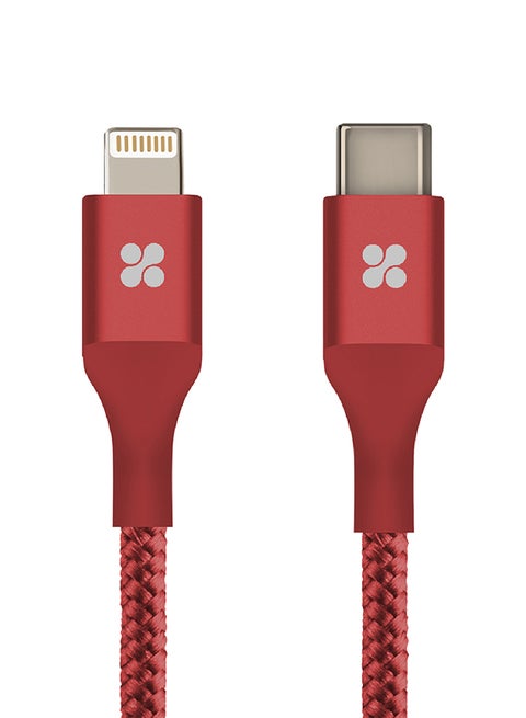 USB Type-C to Lightning Cable, Heavy Duty Nylon Braided 2.4A Type-C to Lightning Sync and Charging 2M Cable with Android OTG Support for MacBook Pro, iPhone X, 8, 8 Plus, Samsung Note 8, S8, S8+, UniLink-LTC2 Red