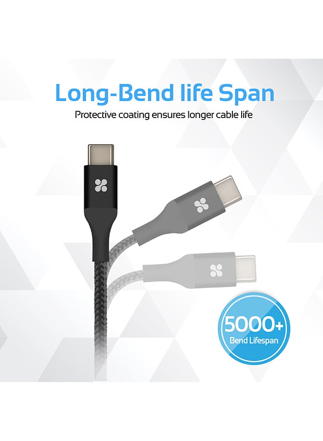 PROMATE - USB Type-C to Lightning Cable, Heavy Duty Nylon Braided 2.4A Type-C to Lightning Sync and Charging 1.2M Cable with Android OTG Support for MacBook Pro, iPhone X, 8, 8 Plus, Samsung Note 8, S8, S8+, UniLink-LTC black - Image 1