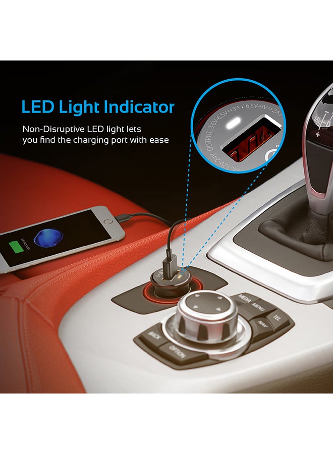 بروميت شاحن سيارة كولكوم سريع الشحن 3.0 أسود - Image 5