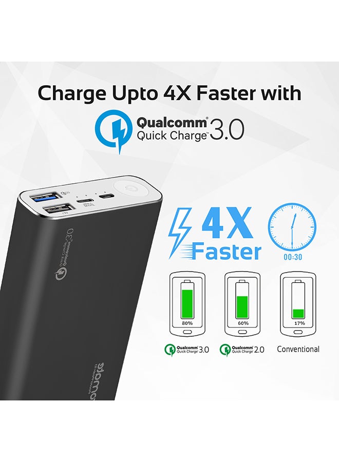 PROMATE - 10000.0 mAh Qualcomm Quick Charge 3.0 Power Bank Black - Image 1