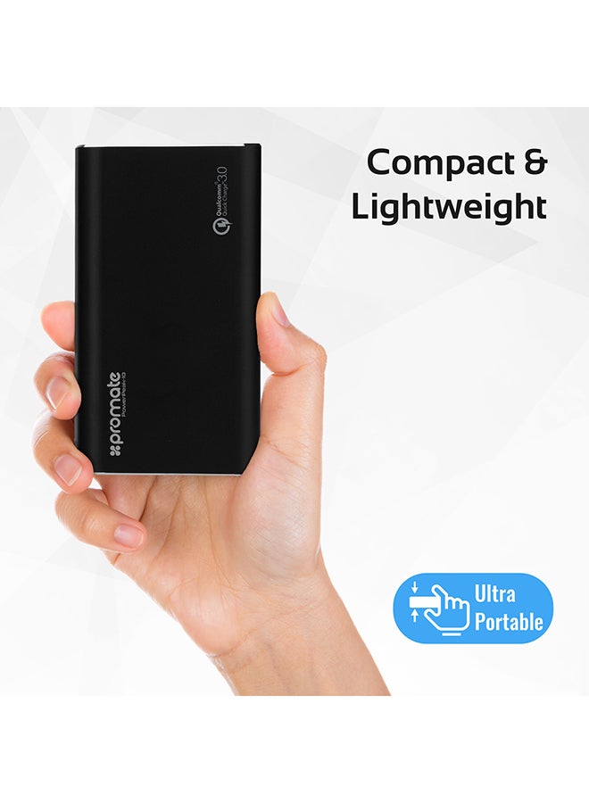 PROMATE - 10000.0 mAh Qualcomm Quick Charge 3.0 Power Bank Black - Image 1