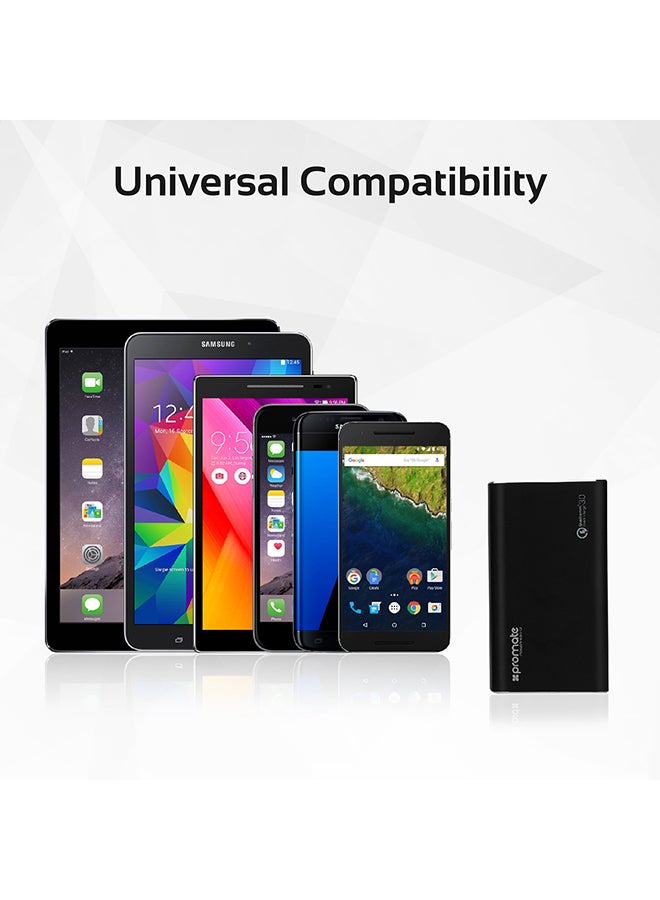 PROMATE - 10000.0 mAh Qualcomm Quick Charge 3.0 Power Bank Black - Image 1