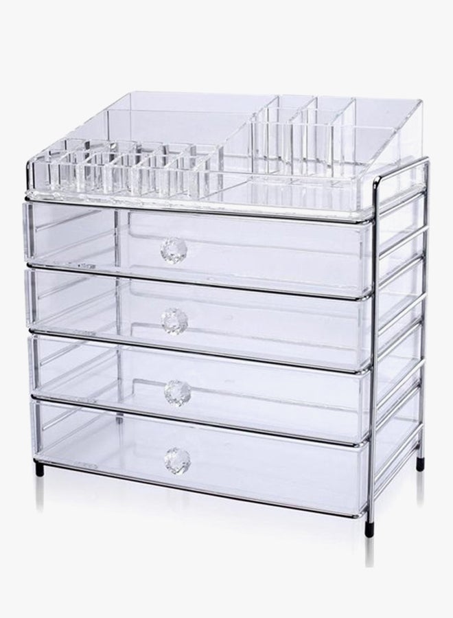 Generic 4-Layer Cosmetic Storage Box Clear - Image 2