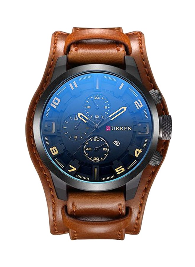 CURREN - Men's Water Resistant Leather Chronograph Watch 8225 - Image 1
