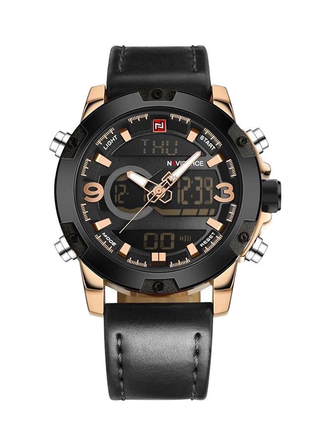 NAVIFORCE men Leather Analog-Digital Watch NF9095M