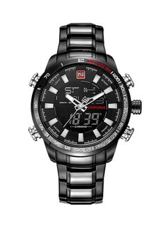 NAVIFORCE men Stainless Steel Chronograph-Digital Watch NF9093 - 48 mm - Black 
