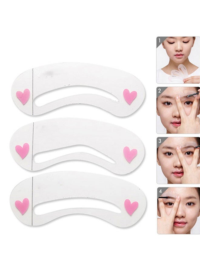 DubaiGallery Eyebrow Shaper 3 Style Grooming Stencil Kit White - Image 2