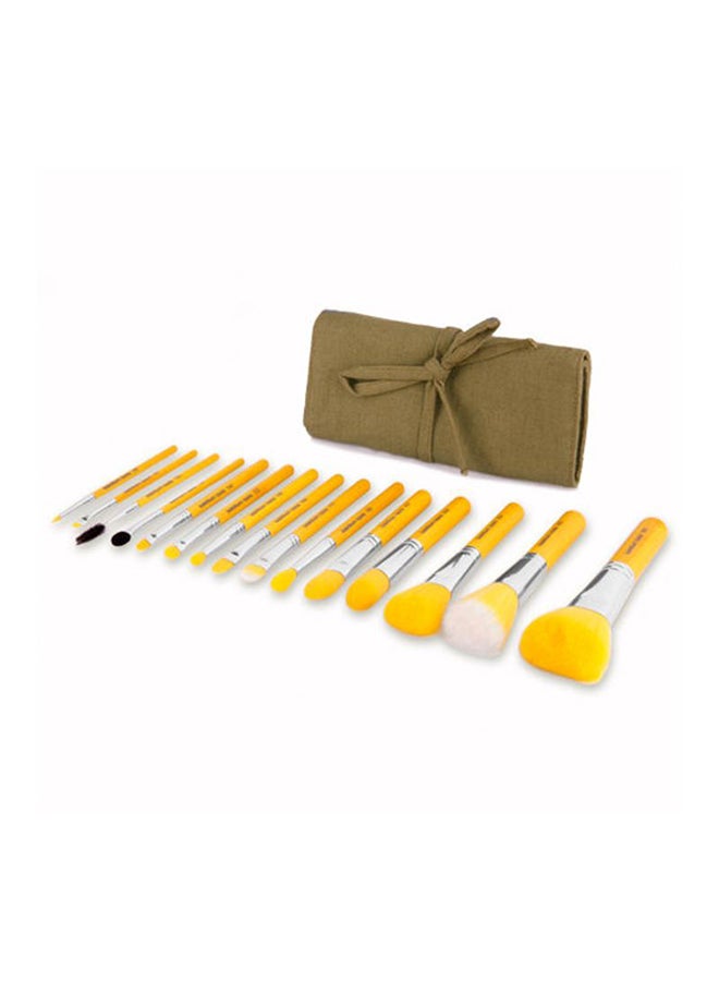 بديليوم تولز طقم يحتوي على 15 فرشاة مصنوعة من البامبو أصفر - Image 2