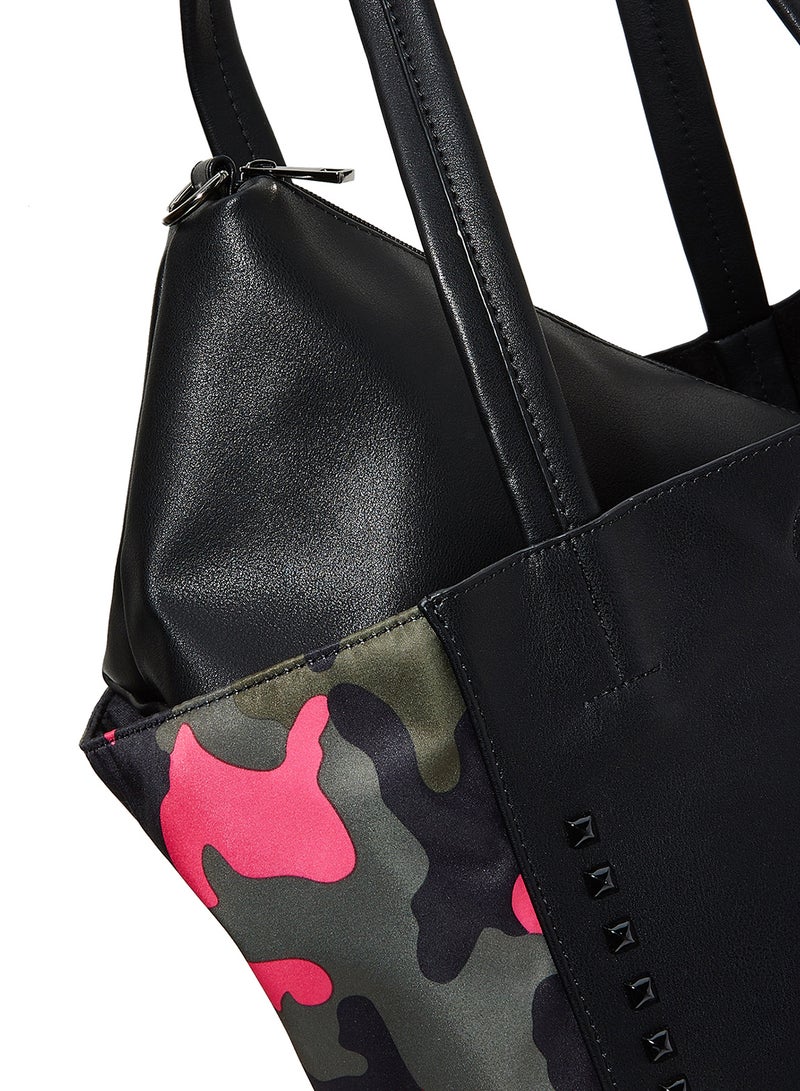 سوديني حقيبة حديثة للمتسوّقين وردي/أسود - Image 5