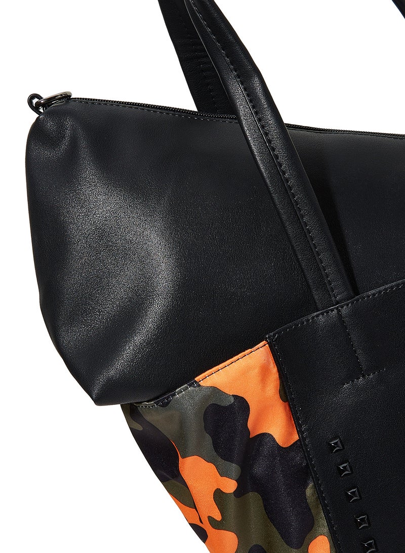 سوديني حقيبة حديثة للمتسوّقين برتقالي/أسود - Image 5