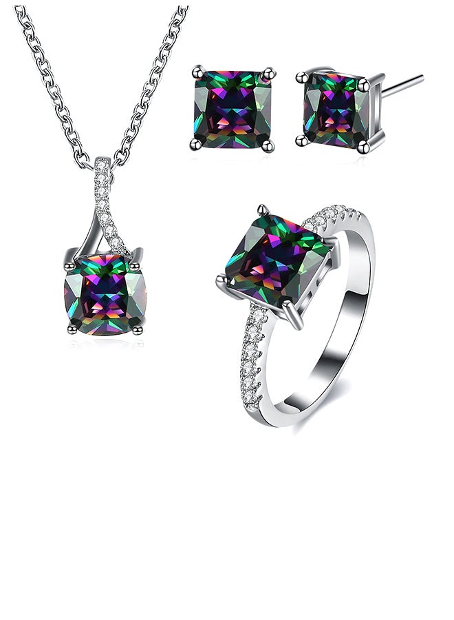 شاربدو إيه سي سي طقم من 3 قطع مجوهرات مكوَّن من قلادة وأقراط وخواتم