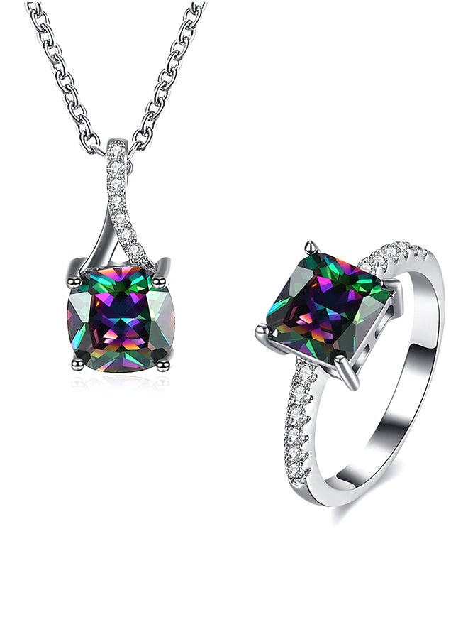 شاربدو إيه سي سي طقم من قطعتي مجوهرات مكوَّن من قلادة وخواتم