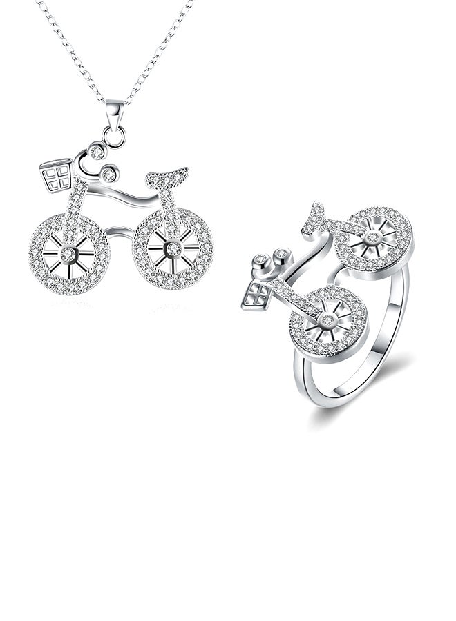 Sharpdo acc Necklace and rings jewellery 2 Piece Set