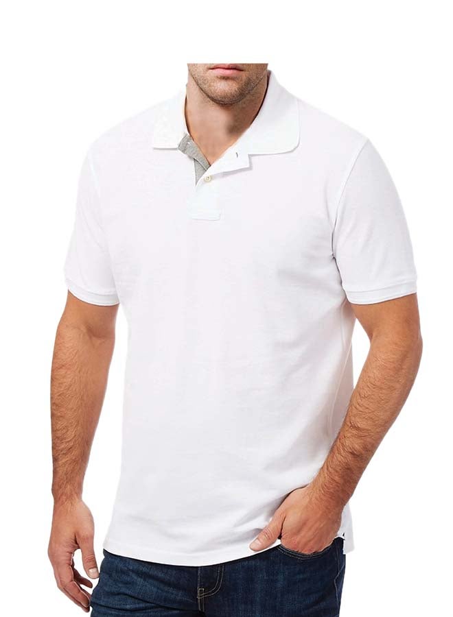 SANTHOME Cotton Polo T-shirt White/Light Melange 