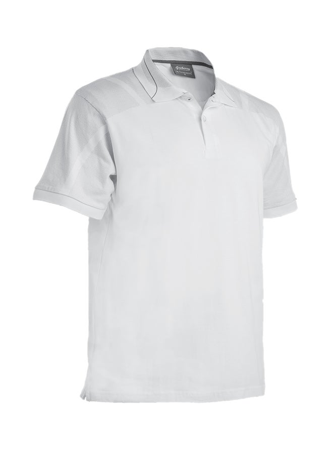 سانثوم تيشيرت قطن أوفيس بولو أبيض/رمادي