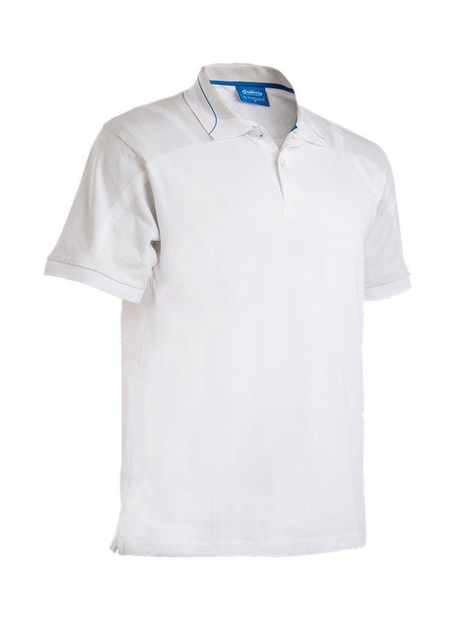 SANTHOME Cotton Office Polo T-shirt White/Blue 