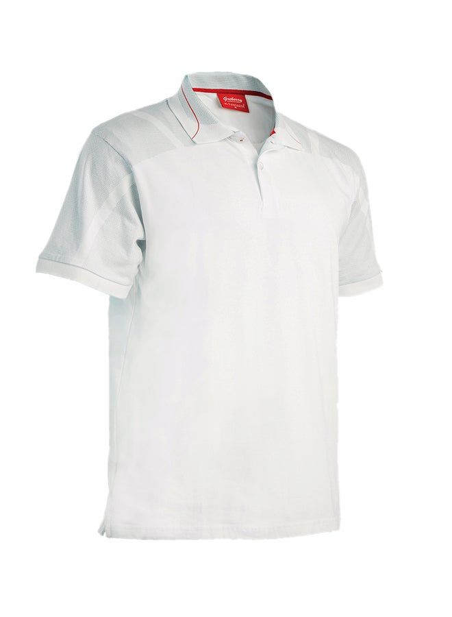 SANTHOME Cotton Office Polo T-shirt White/Red