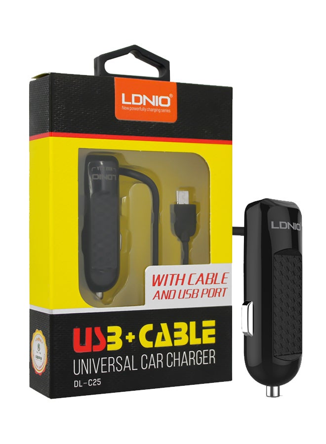 LDNIO Universal USB Car Charger Black - Image 3