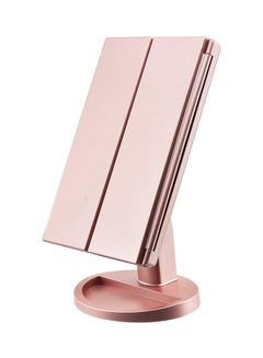21 LED Lights Touch Screen Vanity Mirror With Magnification Pink