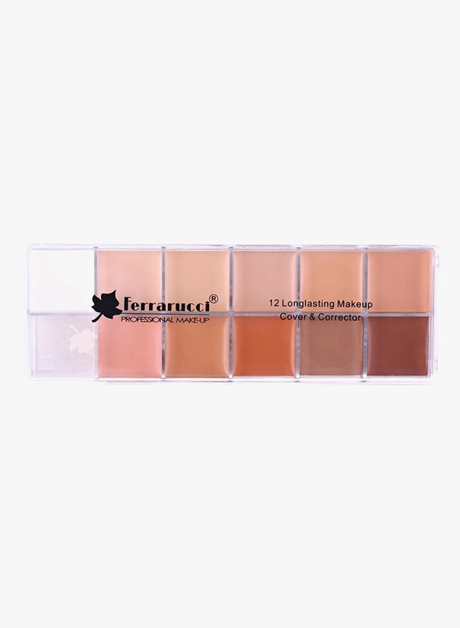 Ferrarucci 12-Color Long-Lasting Makeup Cover And Corrector Palette 02 Multicolour  - Image 1