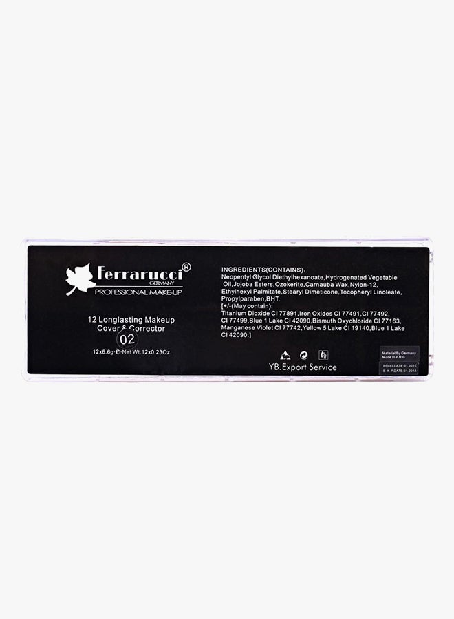 Ferrarucci 12-Color Long-Lasting Makeup Cover And Corrector Palette 02 Multicolour  - Image 2