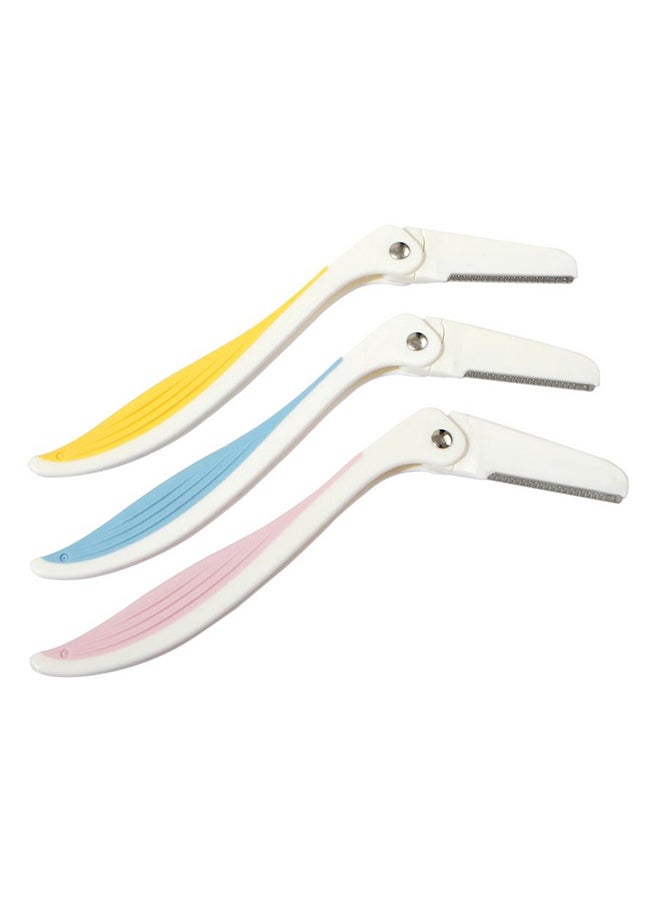 3-Piece Eyebrow Knife Razor Multicolour