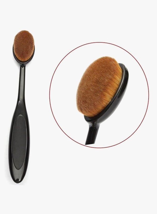 فرشاة منتفخة بيضاوية الشكل لوضع كريم الأساس والكونتور أسود/بني - Image 2