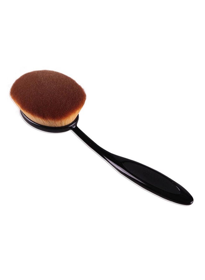 Oval Foundation And Contour Applicator Makeup Brush Black/Brown