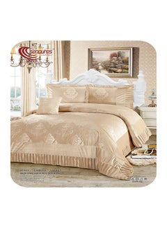 4-Piece Italy Embossed Bed Spread Set Velvet Beige - v1522224142/N13759415A_1