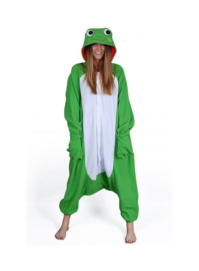 Kigurumi - Frog Themed Onesie Green/White - Image 1