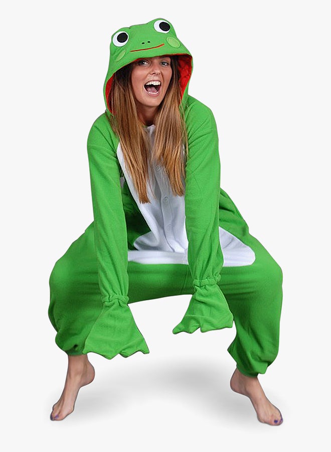 Kigurumi - Frog Themed Onesie Green/White - Image 1