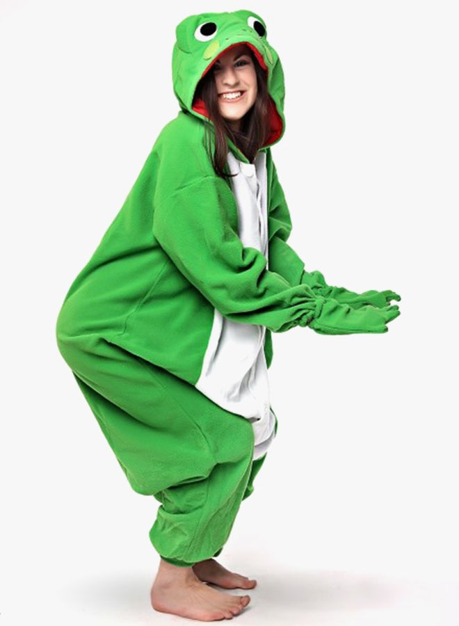 Kigurumi - Frog Themed Onesie Green/White - Image 1