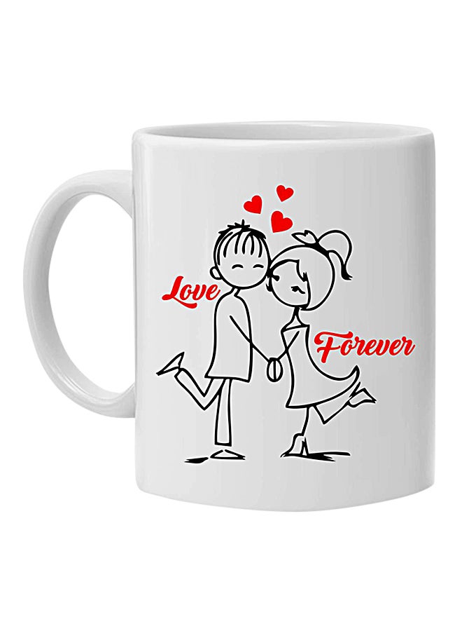 مج مطبوع عليه Love Forever أبيض 10سم