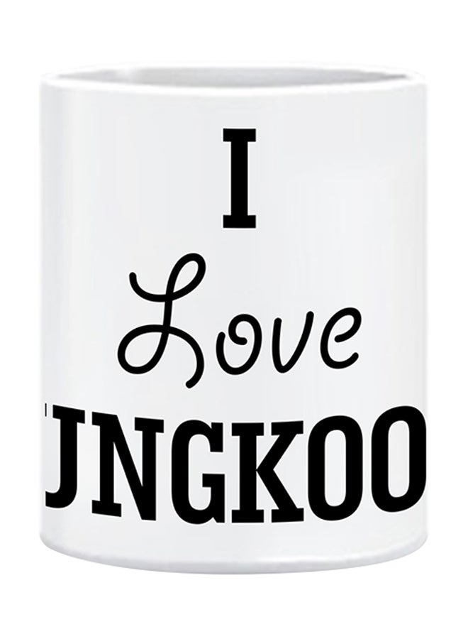 إف إم ستايلز مج مطبوع عليه I Love Jung Kook أبيض 10سم