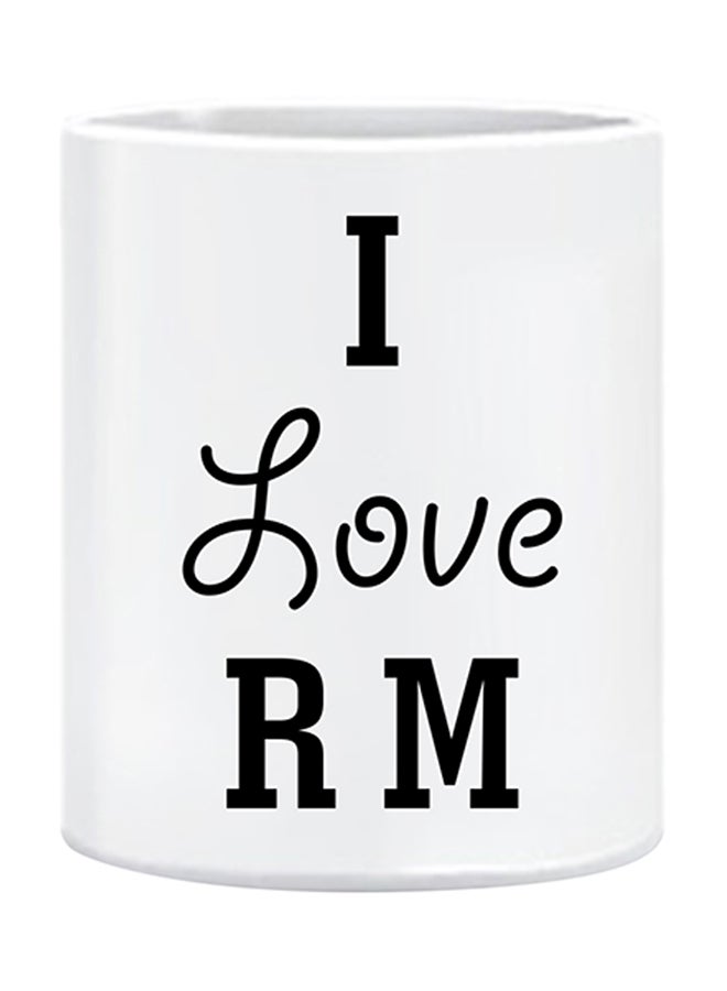 إف إم ستايلز مج مطبوع عليه I Love Rap Monster أبيض