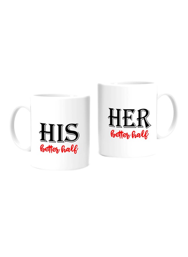 إف إم ستايلز مج مطبوع عليه His وHer Better Half أبيض 10سم