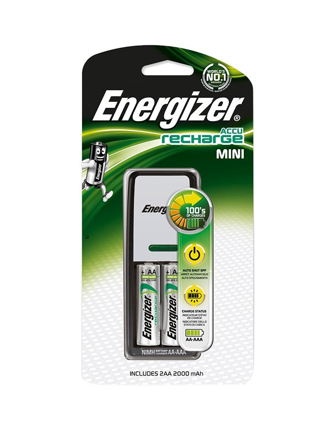 Energizer Mini Battery Charger With 2xAA Batteries 