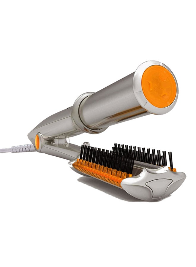 Zizo Hair Iron With Rotating Brush Orange/Grey