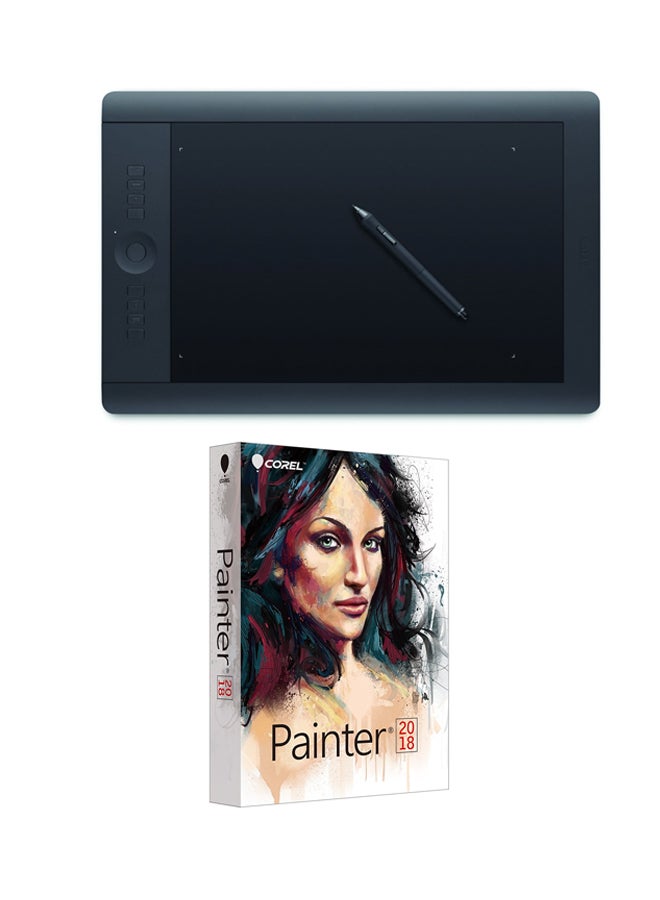 Wacom - Intuos Pro Small Pen and Touch Tablet + Free Corel Painter 2018 Worth 400$ Black - Image 1