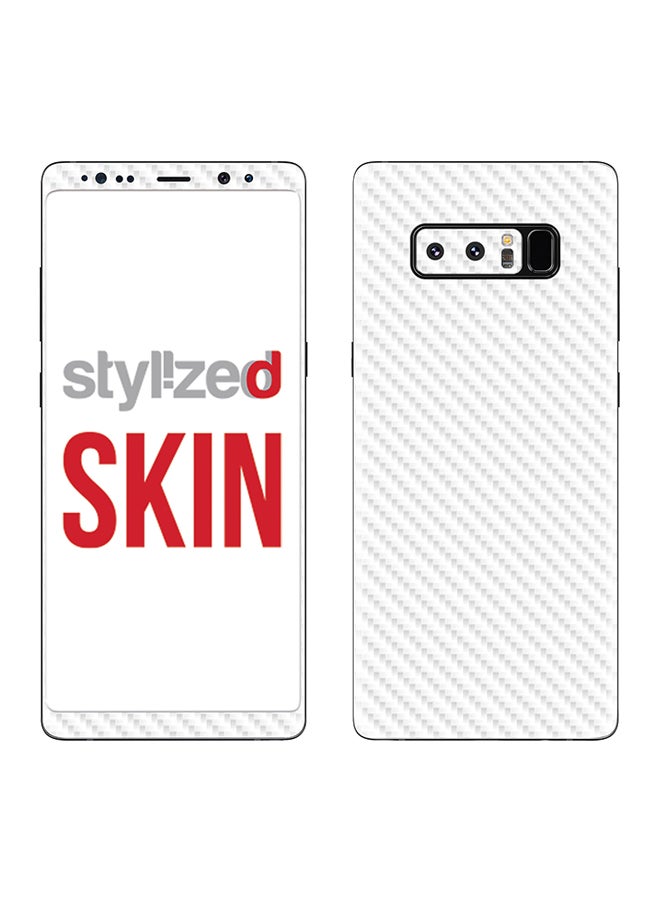 Stylizedd Premium Vinyl Skin Decal Body Wrap For Samsung Galaxy Note8 Carbon Fibre White - Image 1