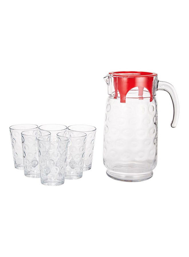 باساباتشي طقم ماء بسترو من 7 قطع شفاف