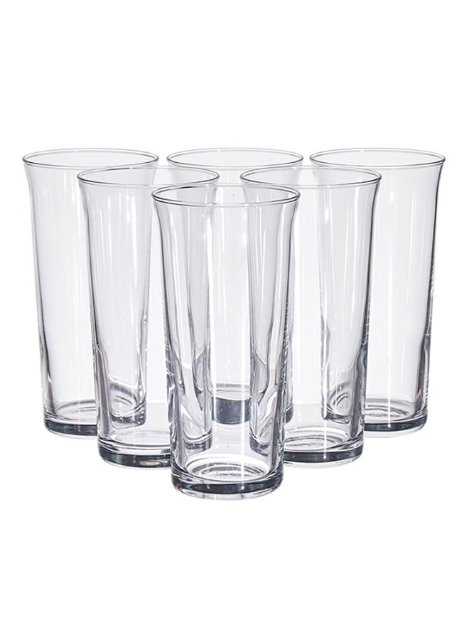 باساباتشي طقم أكواب زجاجية تروي ناعمة الملمس وطويلة من 6 قطع شفاف