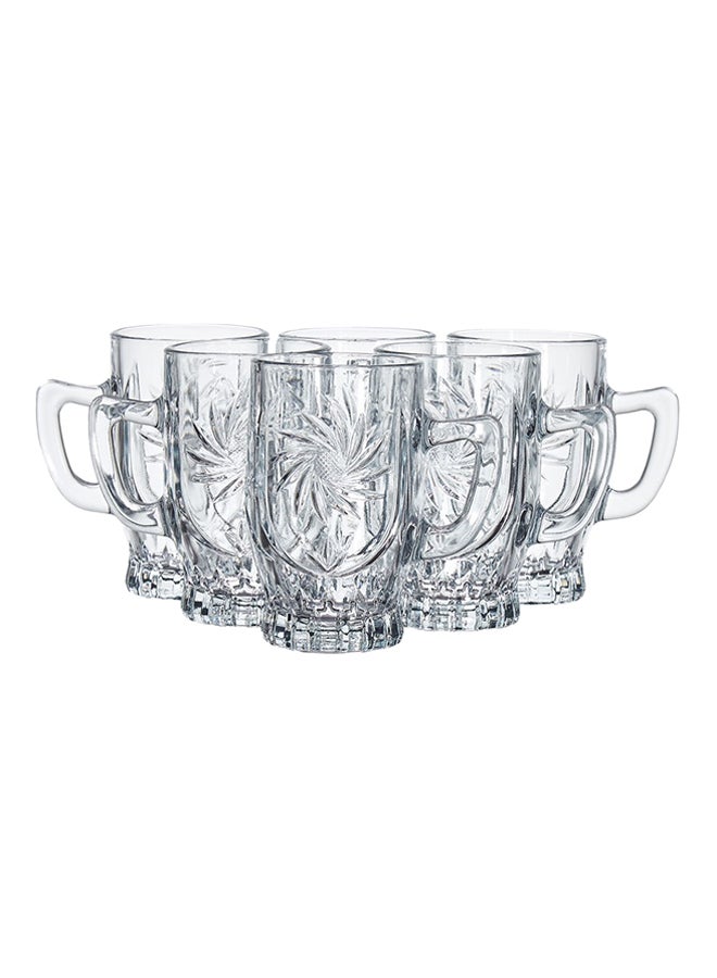 باساباتشي طقم مجات قهوة إلماس من 6 قطع شفاف