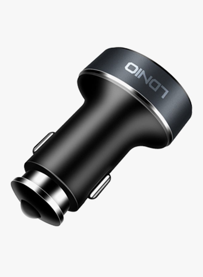 لدنيو شاحن سيارة متوافق مع جميع الأجهزة مع 4 منافذ USB وكابل تمديد أسود/فضي - Image 3